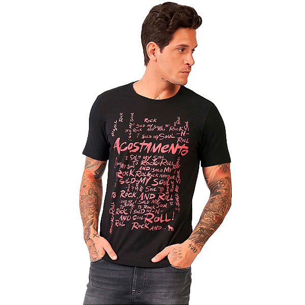 Camiseta Acostamento Rock And Roll VE24 Preto Masculino