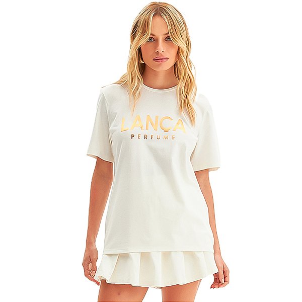 Camiseta Lança Perfume Logo VE24 Off White Feminino