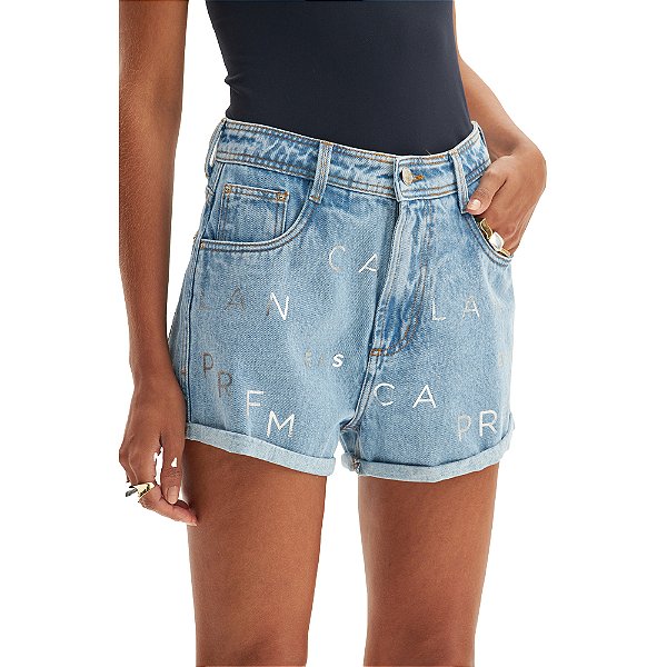 Short Jeans Easy Lança Perfume Comfort H VE24 Azul Feminino