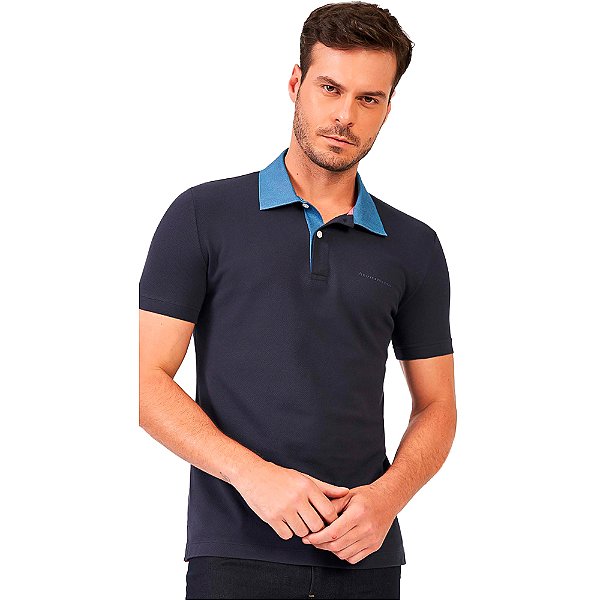 Camisa Polo Acostamento Muscle VE24 Marinho Masculino