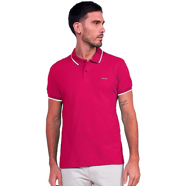 Camisa Polo Colcci Line P24A Rosa Masculino