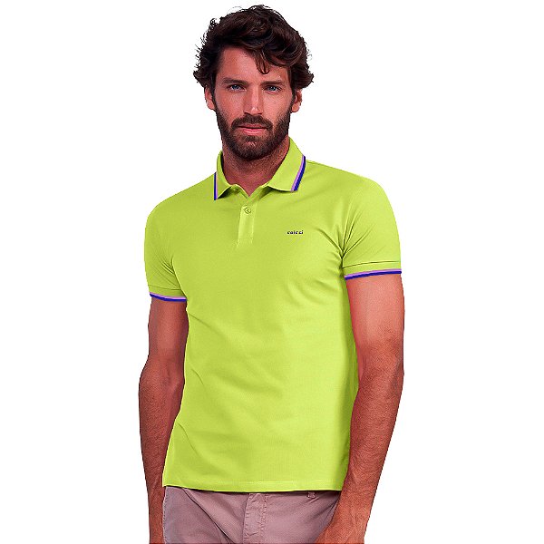 Camisa Polo Colcci Two Lines P24 Amarelo Masculino