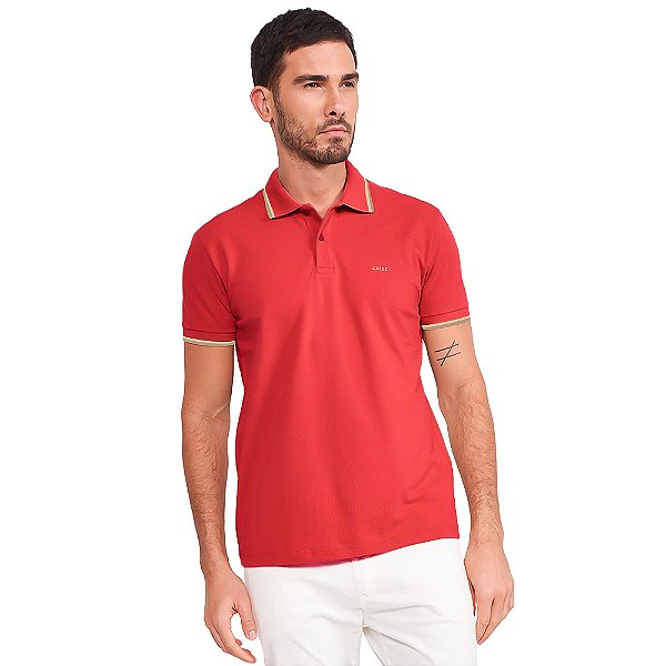 Camisa Polo Colcci Clássica VE24 Vermelho Masculino