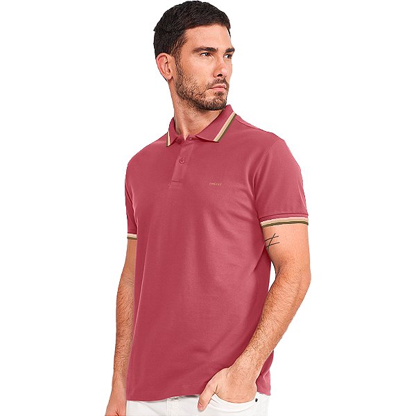 Camisa Polo Colcci Three Lines VE24 Vermelho Masculino