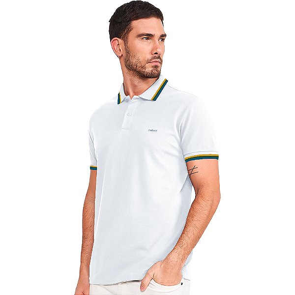 Camisa Polo Colcci Three Lines VE24 Branco Masculino