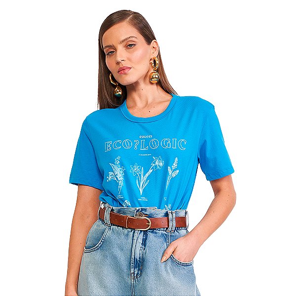 Camiseta Colcci Ecologic VE24 Azul Feminino