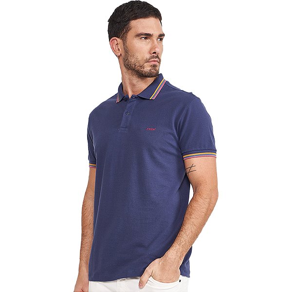 Camisa Polo Colcci Three Lines VE24 Marinho Masculino