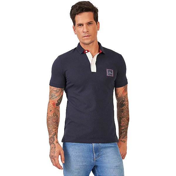 Camisa Polo Acostamento Elastane P24 Marinho Masculino