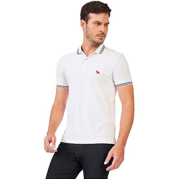 Camisa Polo Acostamento Elastane P24 Branco Masculino
