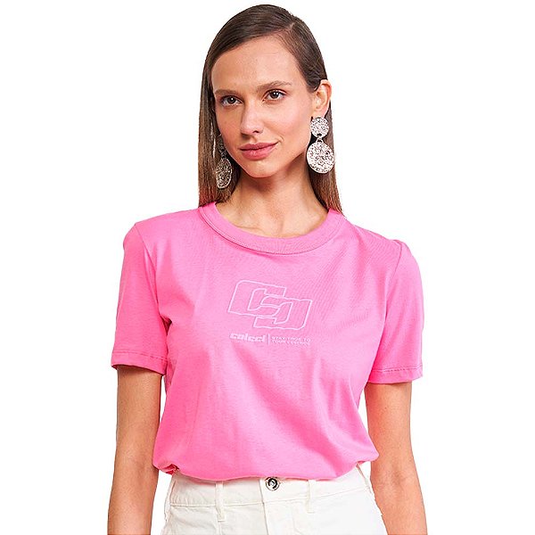 Camiseta Colcci Iconic VE24 Rosa Feminino