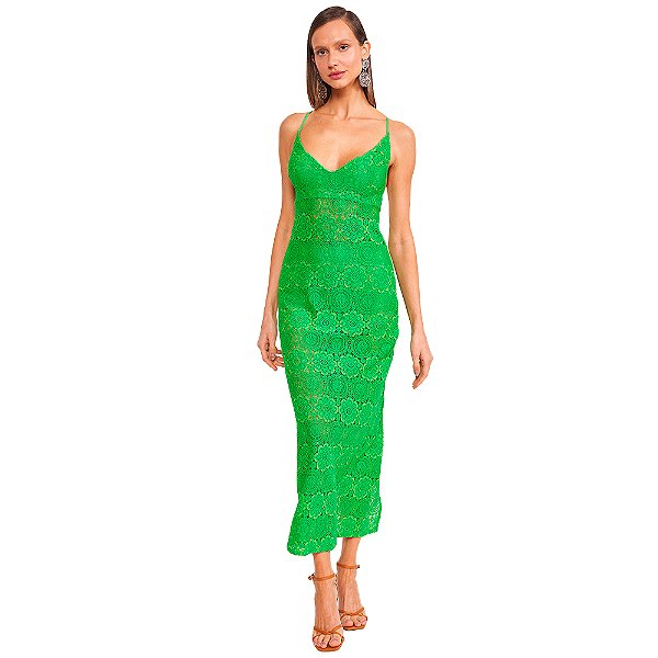 Vestido Colcci de Renda Comfort VE24 Verde Feminino