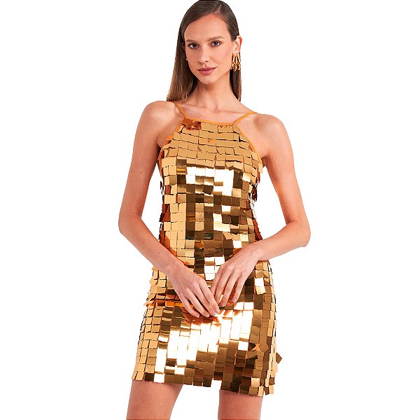Vestido Paetê Colcci P24 Dourado Feminino