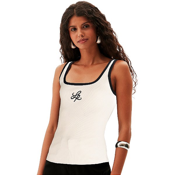 Regata Canelada Lança Perfume AV24 Off White Feminino