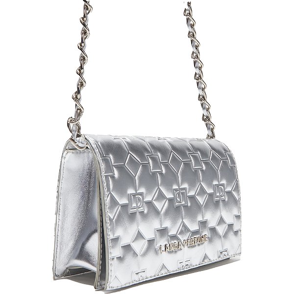 Bolsa Crossbody Lança Perfume Metalize AV24 Prata Feminino