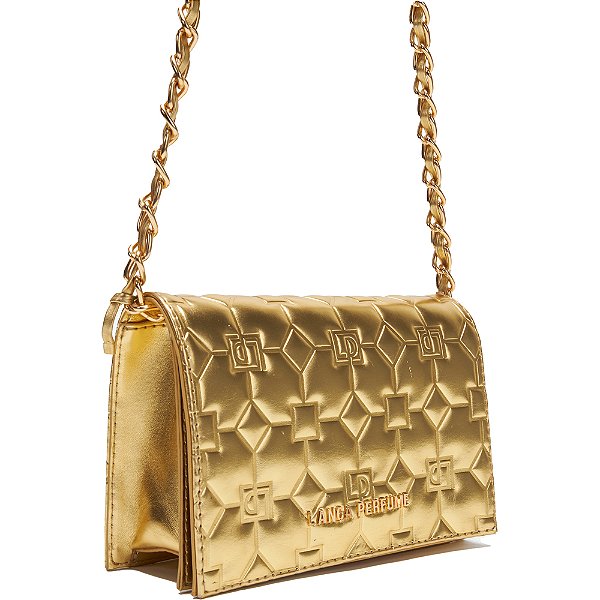 Bolsa Crossbody Lança Perfume Metalize AV24 Dourado Feminino
