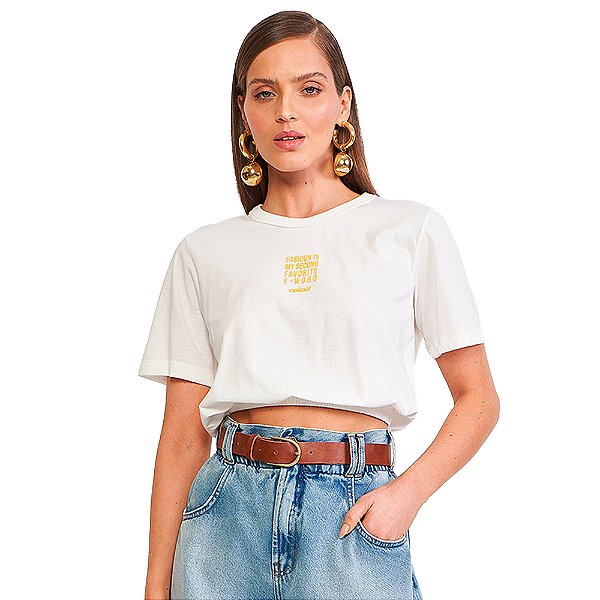 Camiseta Colcci Fashion VE24 Off White Feminino