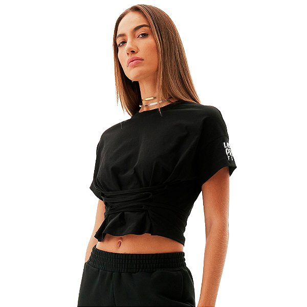 Camiseta Easy Lança Perfume Knot AV24 Preto Feminino