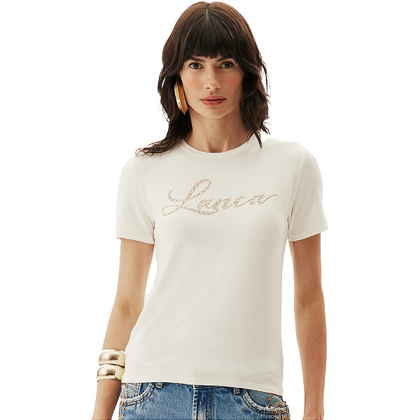 Camiseta Lança Perfume Baby Look AV24 Off White Feminino