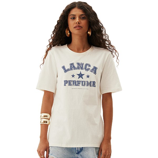Camiseta Lança Perfume Baby Look AV24B Off White Feminino