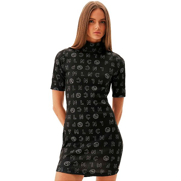 Vestido Curto Easy Lança Perfume AV24 Preto Feminino
