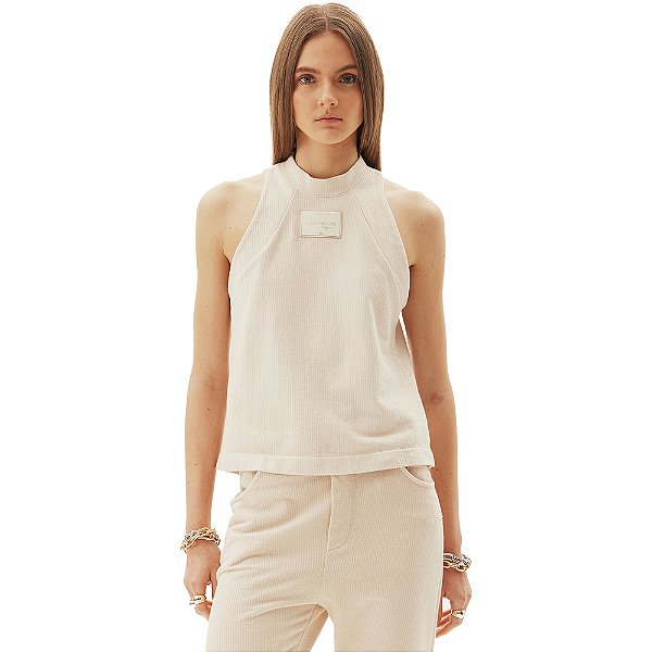 Blusa Easy Lança Perfume Gola Alta AV24 Bege Feminino