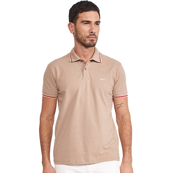 Camisa Polo Colcci Dual Line VE24 Bege Masculino