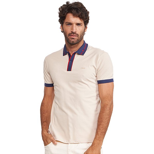 Camisa Polo Colcci Casual VE24 Bege Masculino