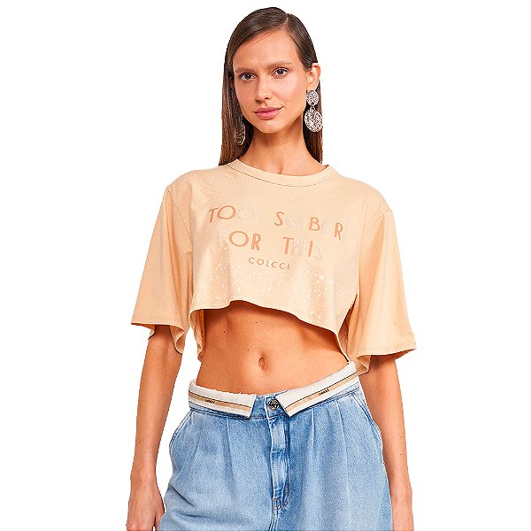 Camiseta Colcci Helô VE24 Bege Feminino