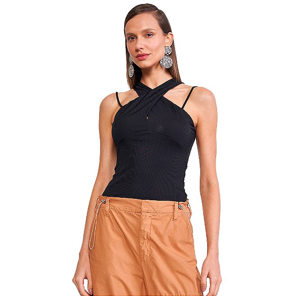 Blusa Colcci Slim VE24 Preto Feminino