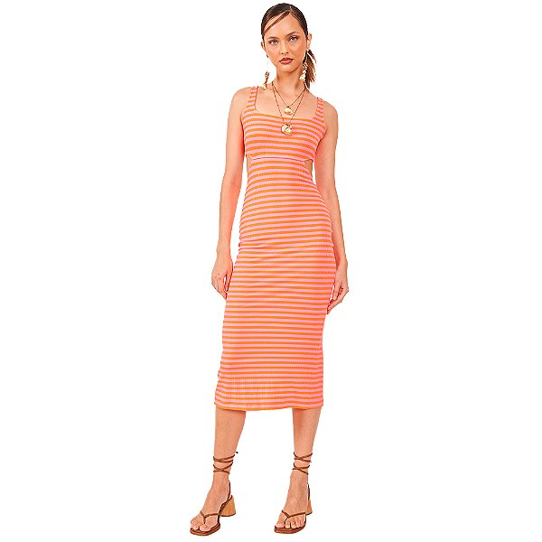 Vestido Colcci Canelado Comfort Slim AV24 Rosa Feminino