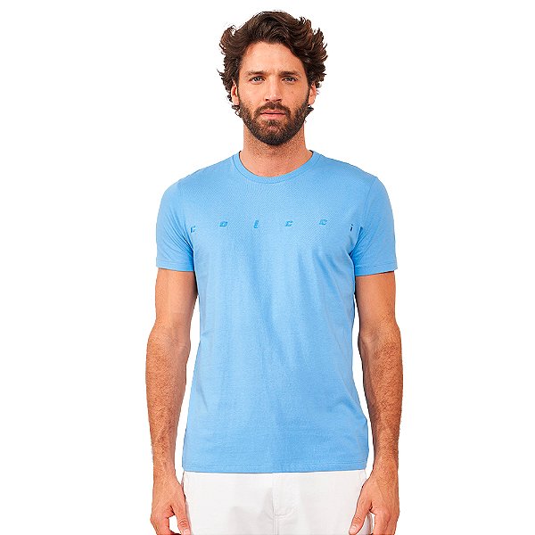 Camiseta Colcci Logo AV24 Azul Masculino