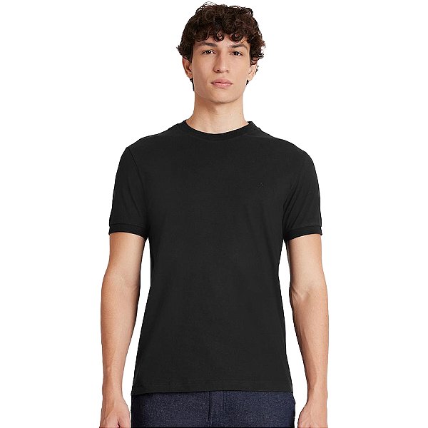 Camiseta Aramis Gola Retilinea VE24 Preto Masculino