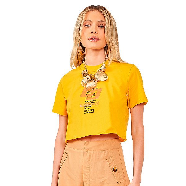 Camiseta Colcci Adventure AV24 Amarelo Feminino