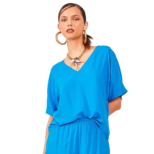 Blusa Colcci Confort AV24 Azul Feminino