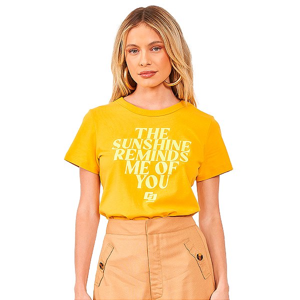 Camiseta Colcci Sunshine AV24 Amarelo Feminino