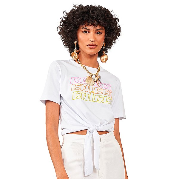 Camiseta Colcci Estampada AV24 Branco Feminino