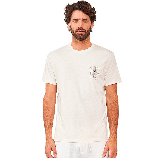 Camiseta Linho Colcci Tropical AV24 Off White Masculino