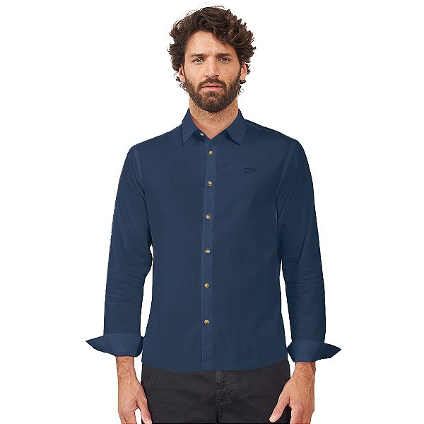 Camisa Colcci Relax Logo AV24 Marinho Masculino