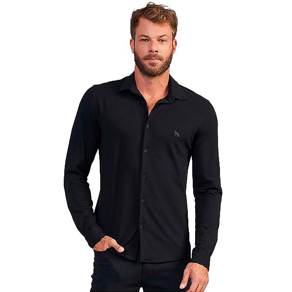 Camisa Acostamento Elastane VE24 Preto Masculino