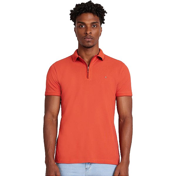 Camisa Polo Aramis Zip VE24 Laranja Masculino