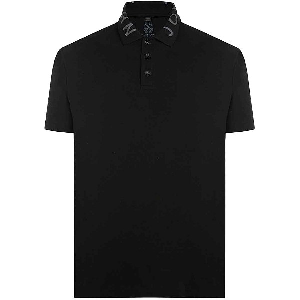 Camisa Polo John John Jacquard VE24 Preto Masculino