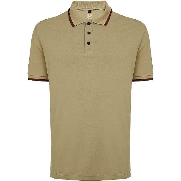 Camisa Polo John John 2 Lines VE24 Bege Masculino