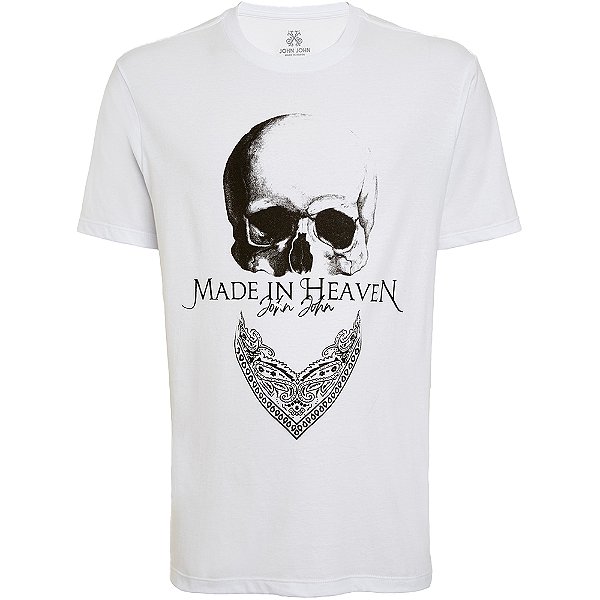 Camiseta John John Paisley Skull VE24 Branco Masculino