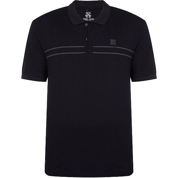 Camisa Polo John John Flat VE24 Preto Masculino