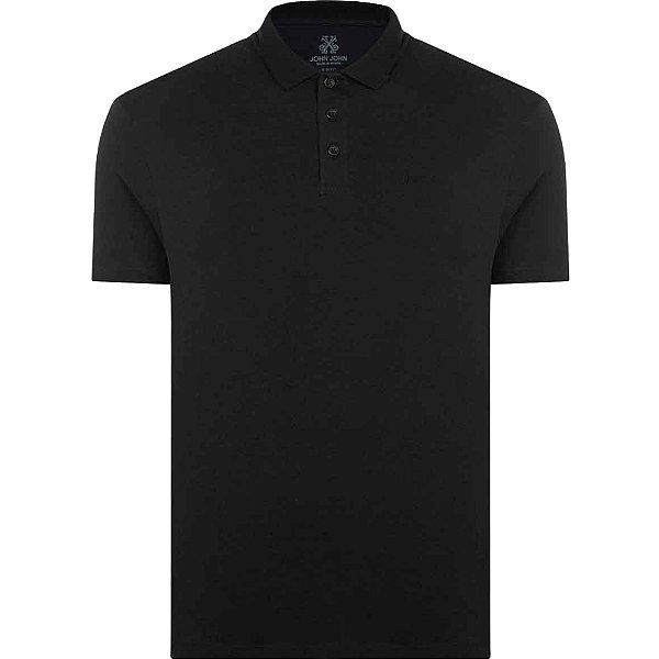 Camisa Polo John John Cotton IV24 Preto Masculino