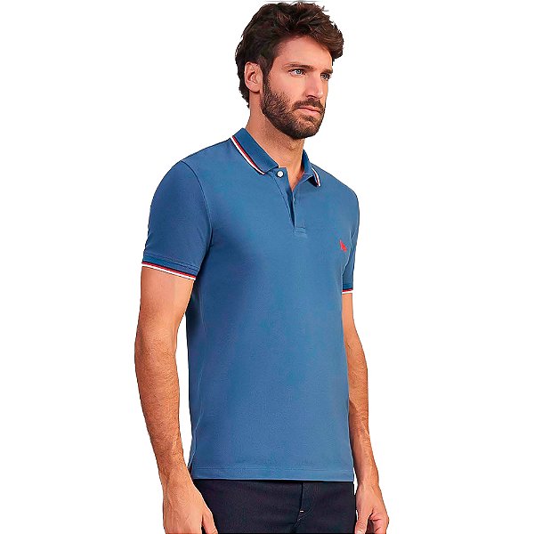 Camisa Polo Acostamento Casual VE24 Azul Masculino