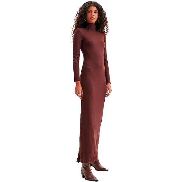 Vestido Super Mid Lança Perfume High OU24 Marrom Feminino
