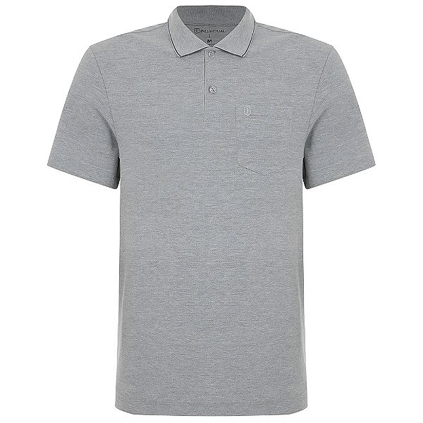 Camisa Polo Individual Comfort Fit Ou24a Cinza Masculino