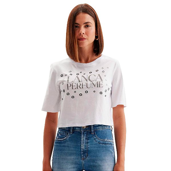 Camiseta Easy Lança Perfume Estampado OU24 Branco Feminino