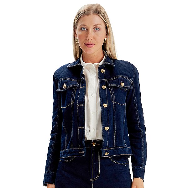 Jaqueta Jeans Lança Perfume Slim Trucker OU24 Azul Feminino